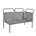 Ensemble de canapé d'angle moderne 5 pièces pour patio avec table en verre et coussins