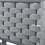 Ensemble de canapé d'angle moderne 5 pièces pour patio avec table en verre et coussins