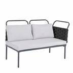 Ensemble de canapé d'angle moderne 5 pièces pour patio avec table en verre et coussins