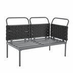 Ensemble de canapé d'angle moderne 5 pièces pour patio avec table en verre et coussins