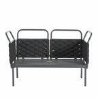 Ensemble de canapé d'angle moderne 5 pièces pour patio avec table en verre et coussins