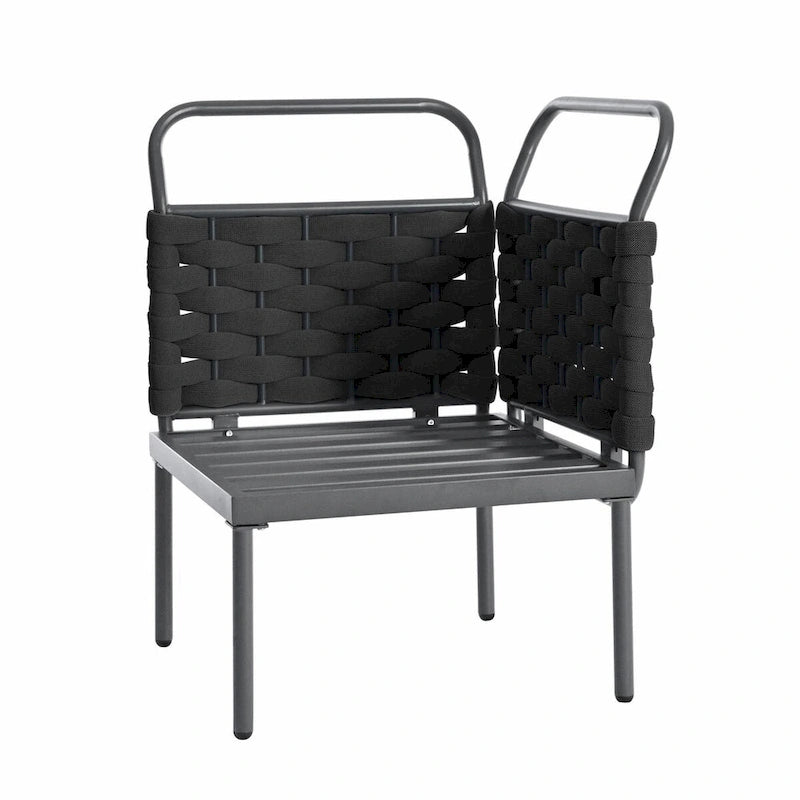 Ensemble de canapé d'angle moderne 5 pièces pour patio avec table en verre et coussins