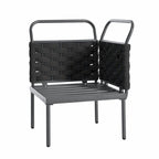 Ensemble de canapé d'angle moderne 5 pièces pour patio avec table en verre et coussins