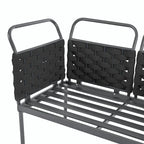 Ensemble de canapé d'angle moderne 5 pièces pour patio avec table en verre et coussins