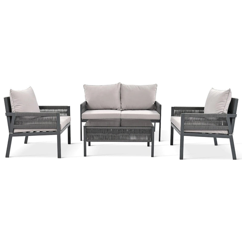 Ensemble de mobilier de jardin 4 pièces en corde