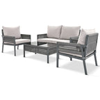 Ensemble de mobilier de jardin 4 pièces en corde