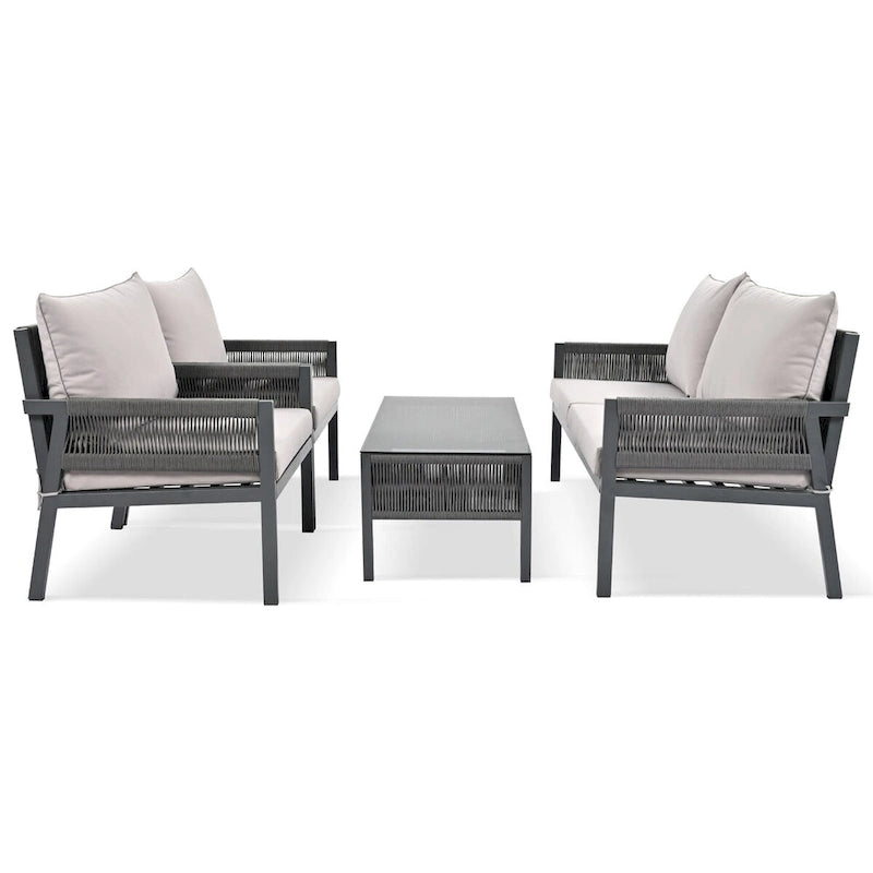 Ensemble de mobilier de jardin 4 pièces en corde