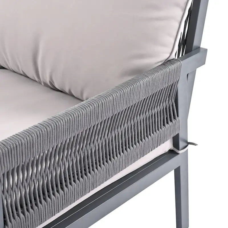 Ensemble de mobilier de jardin 4 pièces en corde