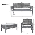 Ensemble de mobilier de jardin 4 pièces en corde