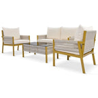 Ensemble de mobilier de jardin 4 pièces en corde