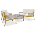 Ensemble de mobilier de jardin 4 pièces en corde