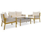 Ensemble de mobilier de jardin 4 pièces en corde
