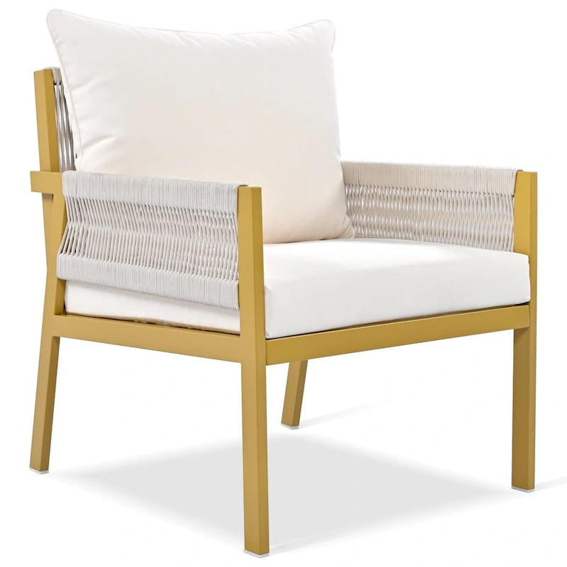 Ensemble de mobilier de jardin 4 pièces en corde