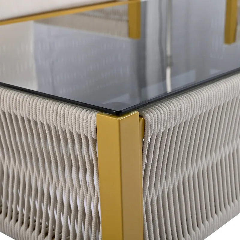 Ensemble de mobilier de jardin 4 pièces en corde
