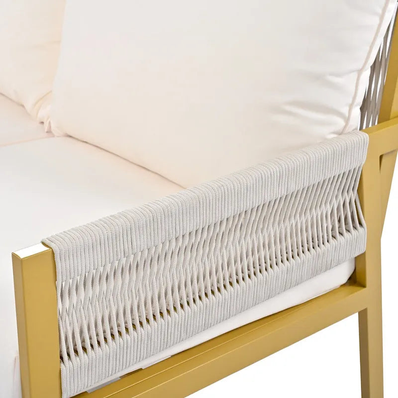 Ensemble de mobilier de jardin 4 pièces en corde