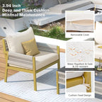 Ensemble de mobilier de jardin 4 pièces en corde