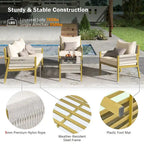 Ensemble de mobilier de jardin 4 pièces en corde