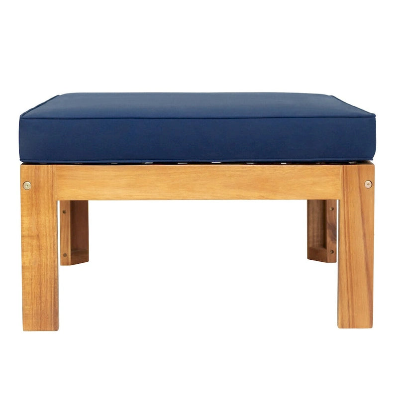 Ensemble de canapé d'angle de jardin extérieur en bois 5 pièces avec coussins
