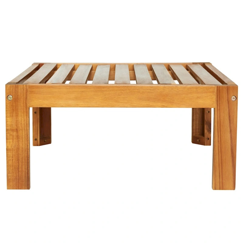 Ensemble de canapé d'angle de jardin extérieur en bois 5 pièces avec coussins