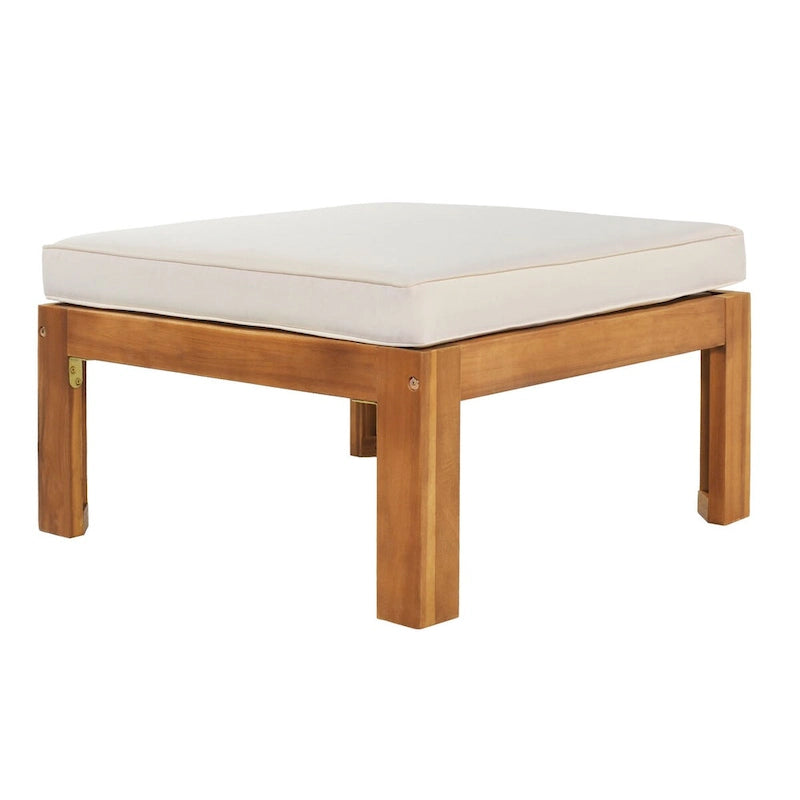 Ensemble de canapé d'angle de jardin extérieur en bois 5 pièces avec coussins