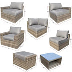 Collection de sièges en rotin Ventura 12 pièces à chaises multiples