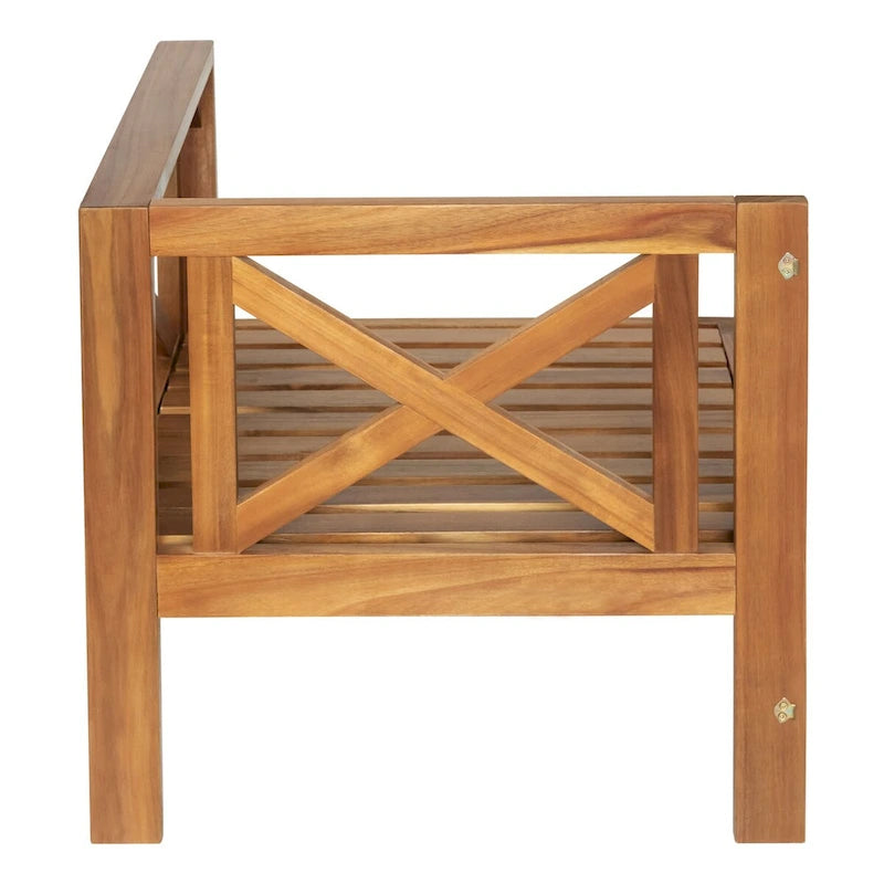 Ensemble de sièges de canapé sectionnel 5 pièces en bois pour terrasse avec coussins