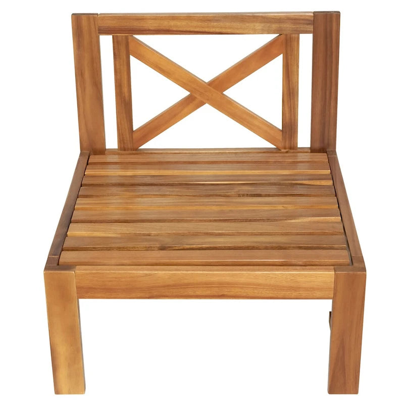 Ensemble de sièges de canapé sectionnel 5 pièces en bois pour terrasse avec coussins