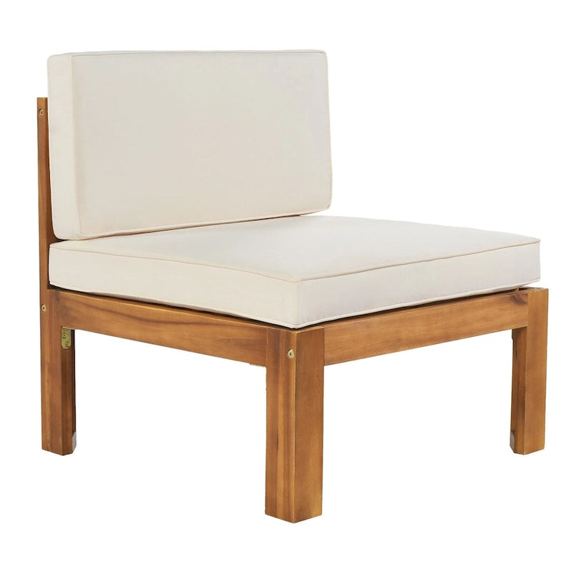 Ensemble de sièges de canapé sectionnel 5 pièces en bois pour terrasse avec coussins