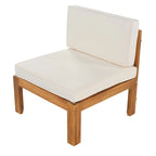 Ensemble de sièges de canapé sectionnel 5 pièces en bois pour terrasse avec coussins