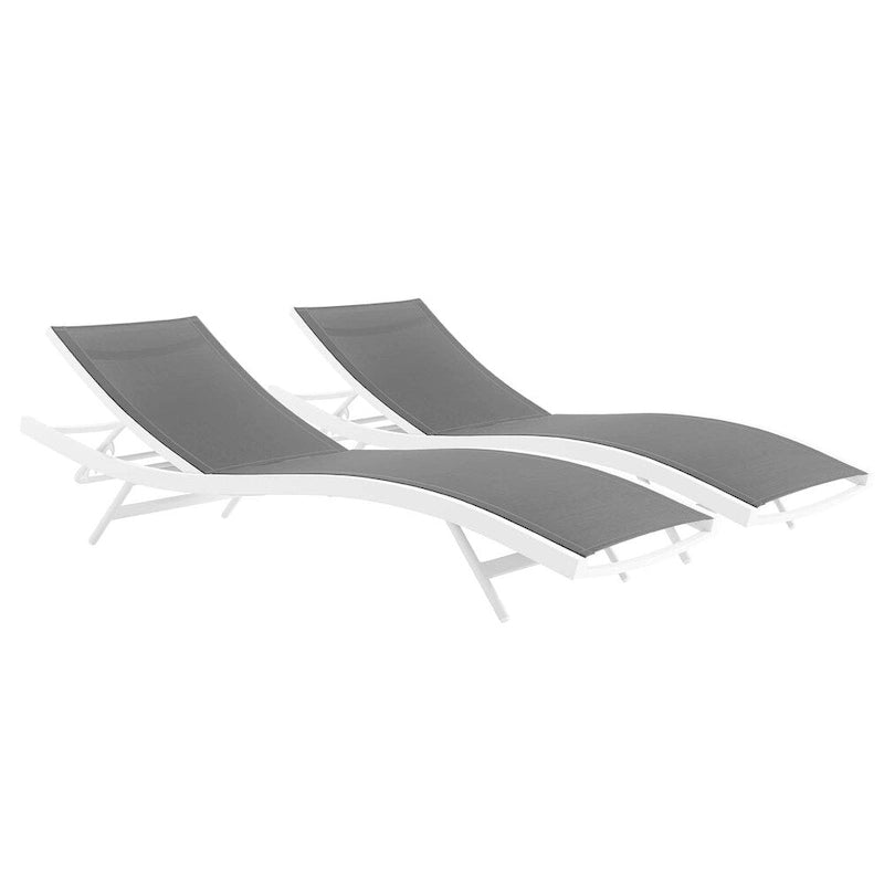 Glimpse - Lot de 2 chaises longues de patio en filet - N/A