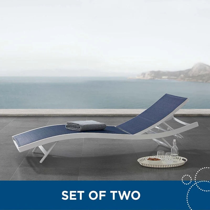 Glimpse - Lot de 2 chaises longues de patio en filet - N/A