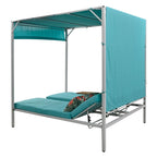Bain de soleil/lit de repos extérieur avec coussins, sièges réglables