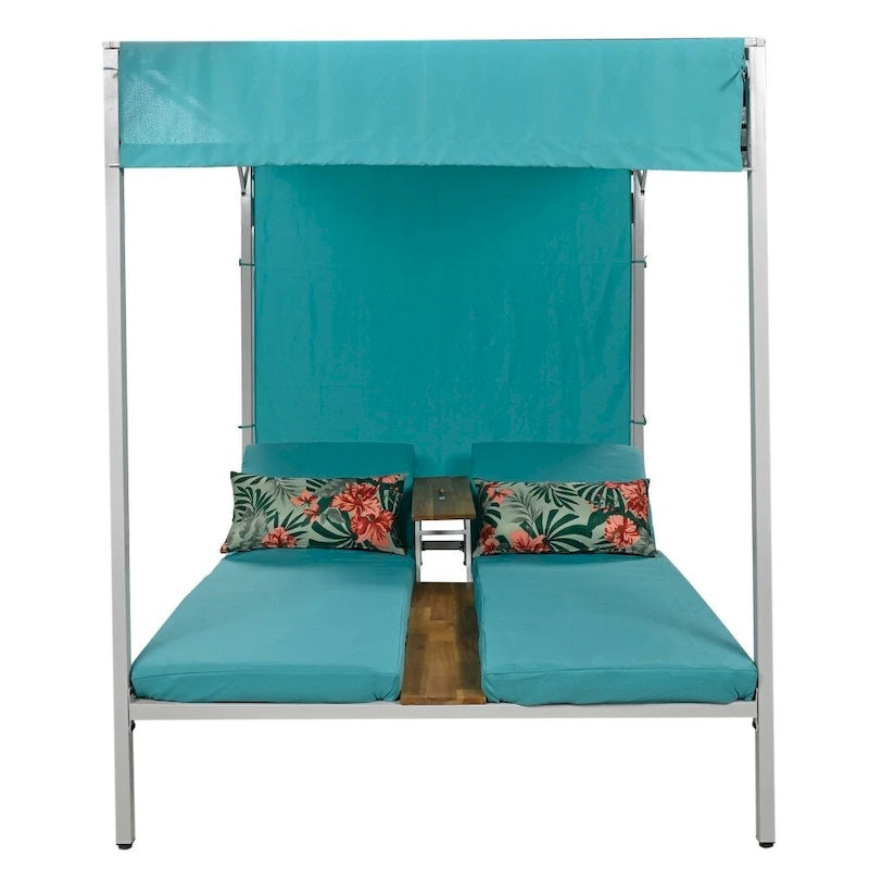 Bain de soleil/lit de repos extérieur avec coussins, sièges réglables