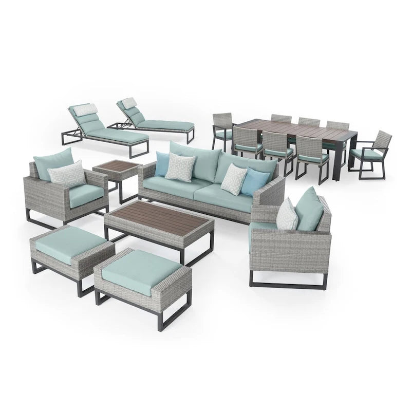 Ensemble de patio Milo Grey Sunbrella 18 pièces
