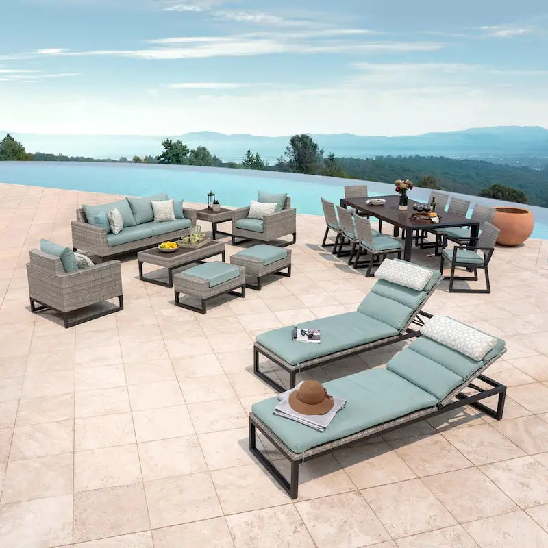 Ensemble de patio Milo Grey Sunbrella 18 pièces