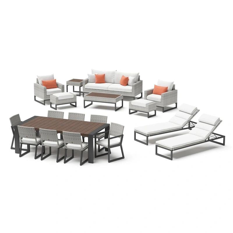 Ensemble de patio Milo Grey Sunbrella 18 pièces