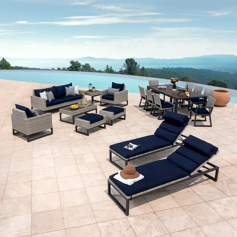 Ensemble de patio Milo Grey Sunbrella 18 pièces