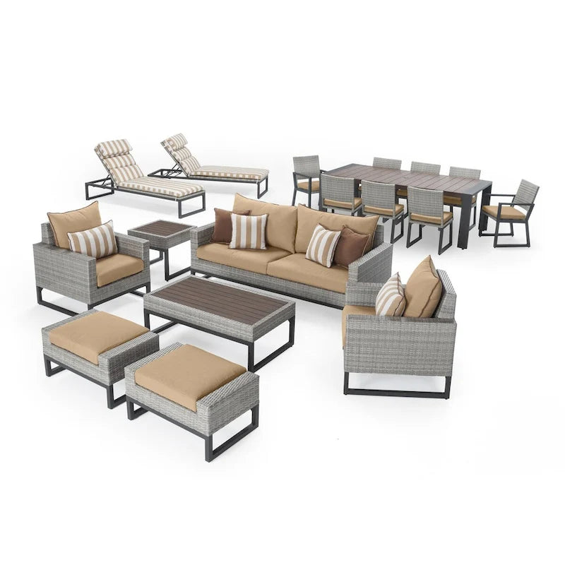 Ensemble de patio Milo Grey Sunbrella 18 pièces