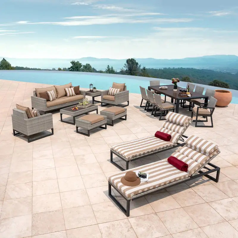 Ensemble de patio Milo Grey Sunbrella 18 pièces