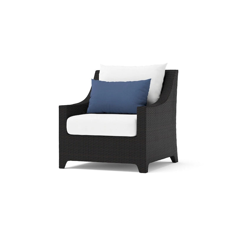 Ensemble de conversation de patio Deco 5 pièces Sunbrella avec foyer extérieur