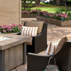 Ensemble de conversation de patio Deco 5 pièces Sunbrella avec foyer extérieur