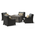 Ensemble de conversation de patio Deco 5 pièces Sunbrella avec foyer extérieur