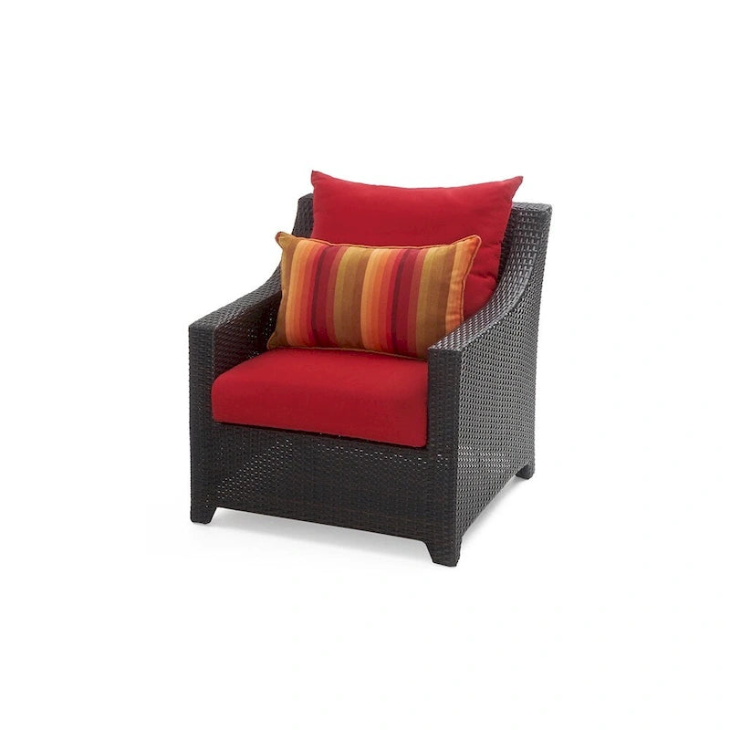 Ensemble de conversation de patio Deco 5 pièces Sunbrella avec foyer extérieur