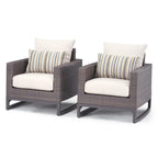 Chaises de club Milea 2 pièces Sunbrella pour patio extérieur – 32 larg. x 35 prof. x 31 haut.