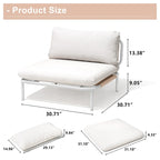 Canapé d'angle d'extérieur 5 places pour terrasse, ensemble modulable en combinant plusieurs fauteuils - Composé de 5 fauteuils