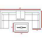 Groupe de sièges modulaires LSI 9 pièces avec coussin en toile Sunbrella
