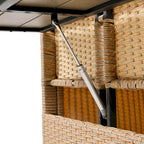 Ensemble de canapé d'angle en rotin et osier PE 5 pièces marron pour terrasse extérieure