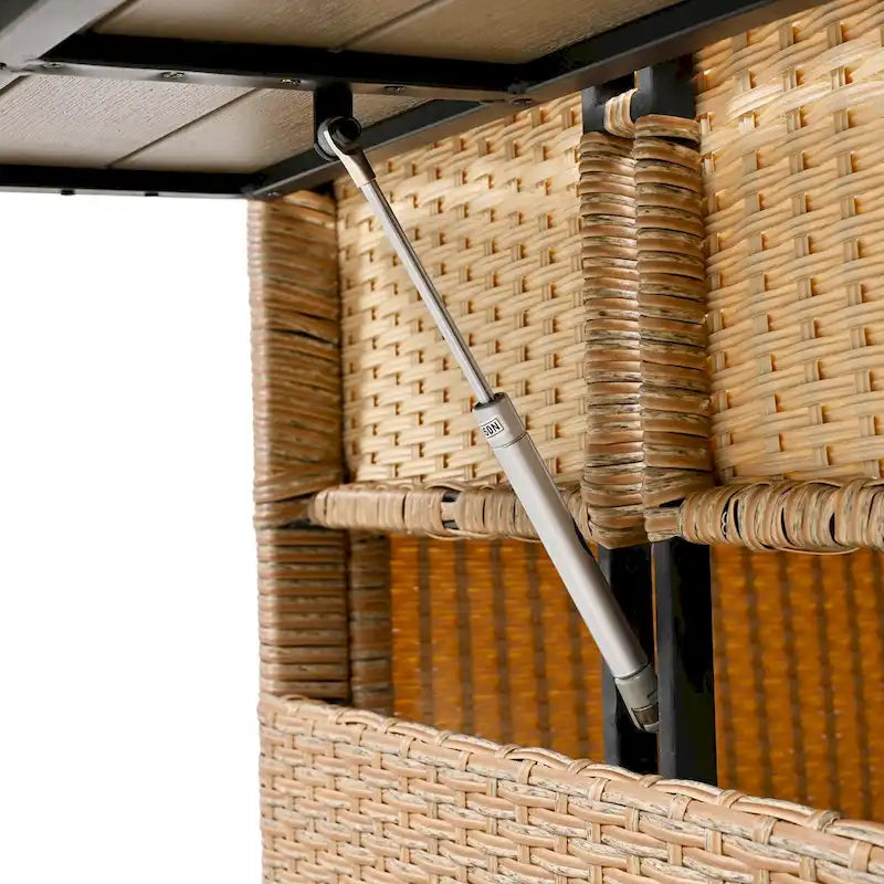 Ensemble de canapé d'angle en rotin et osier PE 5 pièces marron pour terrasse extérieure