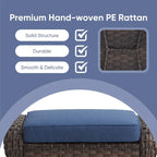 2 chaises à bascule planeur avec table de canapé en rotin – Marron