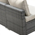 HOOOWOOO Ensemble sectionnel de 8 pièces en osier gris pour patio extérieur avec foyer